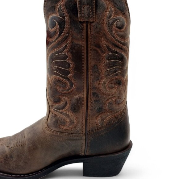 Laredo Women's Size 8 Distressed Tan  Bridget 11" R Toe Western Boots 51084 - Picture 13 of 16